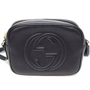 GUCCI Disco Bag Shoulder Leather Black